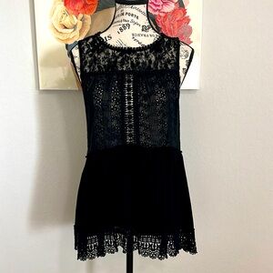 Knox Rose Black sleeveless too semi see through size XS